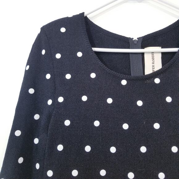 Jennifer Roberts Knit Polka Dots with Red Ribbon Belt - Picture 10 of 14